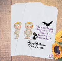Mummy Halloween Personalized Goodie Bags for Halloween Party Favors, School Party Bag, Halloween Candy Bag, Trick or Treat Bag