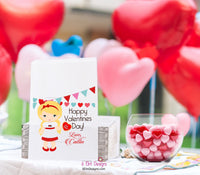 Blonde Girl Personalized Valentines Day Goodie Bags for School or Daycare PreK Giveaway