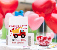 Construction Dump Truck Personalized Goodie Bags Valentines Day for School or Daycare, PreK Giveaway