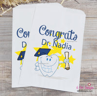 Dental School Graduation Personalized Paper Party Favor Bags | Dental Hygienist Graduation | Dentist Graduation Favor Bags |Dental Assistant