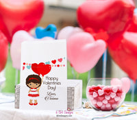 Little Girl Valentines Day Personalized Goodie Bags for School or Daycare, PreK Giveaway