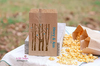 Wedding Candy Bags Trees with Birds Brown Favor Bags | Rustic Favor Bag | Country Wedding Favor Bags | Candy Bar Bags | Birch Trees Wedding