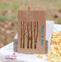Wedding Candy Bags Trees with Birds Brown Favor Bags | Rustic Favor Bag | Country Wedding Favor Bags | Candy Bar Bags | Birch Trees Wedding