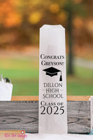 Class of 2025 Bold Graduation Party Silverware Utensil Flatware Bags Pouches, School Name and Graduates Name