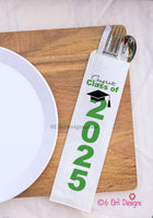 Class of 2025 Graduation Party Silverware Utensil Flatware Bags Pouches, Custom Colors