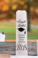 Class of 2025 Graduation Party Decorations Silverware Utensil Flatware Bags Pouches, School Name and Graduates Name