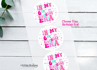 Personalized Birthday Era Stickers, Custom Number Birthday Party Favor Labels, 20-2" Round Glossy Stickers for Treat Bags & Boxes