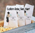 Graduation Girl with Flowers Class of 2025 Personalized Favor Bags for Popcorn or Candy Bars Customized Hair, Robes Skin Color