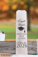 Class of 2025 Graduation Party Decorations Silverware Utensil Flatware Bags Pouches, School Name and Graduates Name