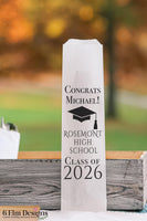 Class of 2025 Bold Graduation Party Silverware Utensil Flatware Bags Pouches, School Name and Graduates Name