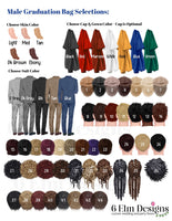 Graduation Congratulations Boy Class of 2026 Personalized Favor Bags Custom Hair, Cap and Skin Color