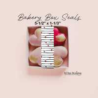 Valentines Sticker Strips: Black and Red Cookie & Treat Box Seals - 10 Pack Bakery Box Stickers - Cake Pop Seals