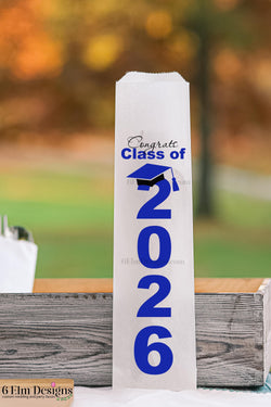 Class of 2025 Graduation Party Silverware Utensil Flatware Bags Pouches, Custom Colors