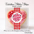 Valentines Sticker Strips: Red Gingham Cookie & Treat Box Seals - 10 Pack Bakery Box Stickers - Cake Pop Seals
