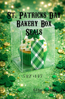 St. Patricks Day Sticker Strips: Cookie & Treat Box Seals - 10 Pack Bakery Box Stickers - Cake Pop Seals