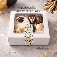 Graduation Class of 2026 Sticker Strips: Cookie & Treat Box Seals - 10 Pack Bakery Box Stickers - Cake Pop Seals