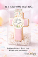 He is Risen Stickers - 2" Round, Glossy - Set of 20, Easter Cookie Box Seals, Bakery Box Stickers