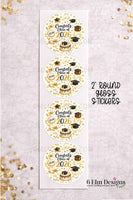 Congrats Class of 2026 Round Graduation Stickers, 2 Inch Glossy Labels, Graduation Party Favor Stickers, Bakery Packaging Seal