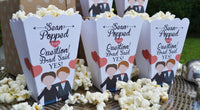 15 Personalized Same Sex Male, Popped the Question Engagement Party Popcorn Box Favors