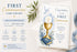 First Communion Card for Boy Printable 5x7, Blue Gold Religious Card, Catholic First Communion Digital Download, Eucharist Chalice Card