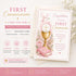 First Communion Card for Girl Printable 5x7, Blue Gold Religious Card, Catholic First Communion Digital Download, Eucharist Chalice Card
