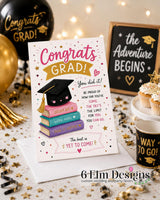 Cute Graduation Card Girl Printable 5x7, Congrats Grad Card, Fun Graduation Card, Digital Download, Printable Greeting Card