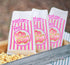 Personalized Retro Popcorn Bags: Pink Baseball Birthday Party Favors