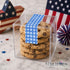 Blue Gingham Sticker Strips: Cookie & Treat Box Seals - 10 Pack Bakery Box Stickers - Cake Pop Seals