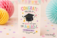Graduation Fun Card Congrats Printable 5x7, Fun Graduation Card, Digital Download, Printable Greeting Card
