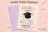 Graduation Fun Card Congrats Printable 5x7, Fun Graduation Card, Digital Download, Printable Greeting Card
