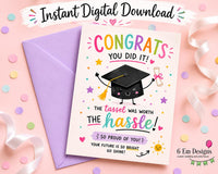 Graduation Fun Card Congrats Printable 5x7, Fun Graduation Card, Digital Download, Printable Greeting Card