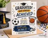 Graduation Sports Lover Card Congrats Printable 5x7, Fun Graduation Card, Digital Download, Printable Greeting Card