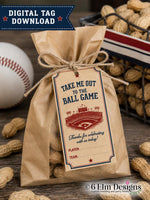 Take Me Out to the Ball Game Digital Favor Tag