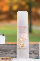 We Can Bearly Wait Baby Girl Silverware Utensil Bags, Girl Baby Shower Decor