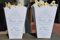 Thank You Wedding Popcorn Bar Boxes, Popcorn Box, Candy Bar Containers, Engagement Party Favor, Old Fashioned Wedding