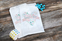 Wedding Candy Bags Shabby Chic Floral Heart | Engagement Party Favors | Candy Bar Bags | Candy Buffet Bags | Wedding Favor