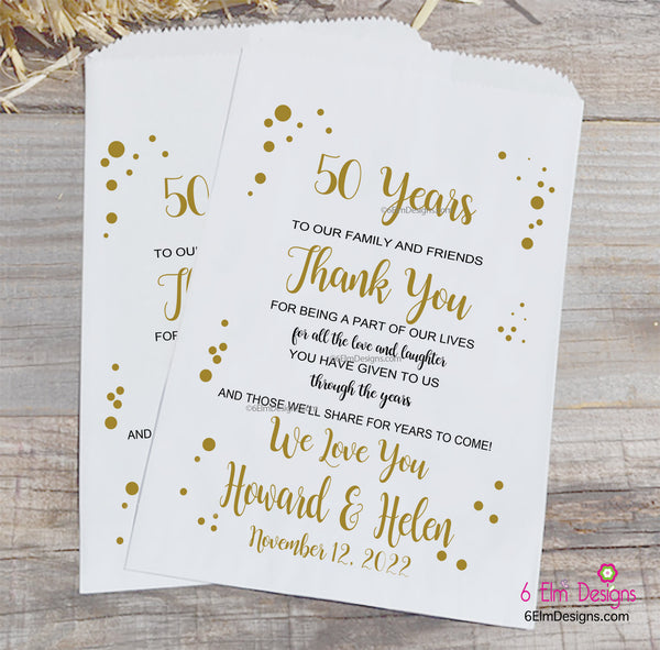 50th Anniversary Party Favor Bags