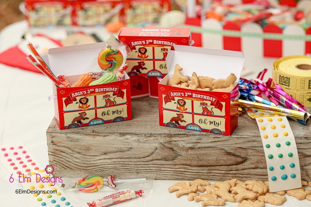 Lions Tigers and Bear Oh My! Animal Cracker Wizard of Oz Themed Party Favor Boxes