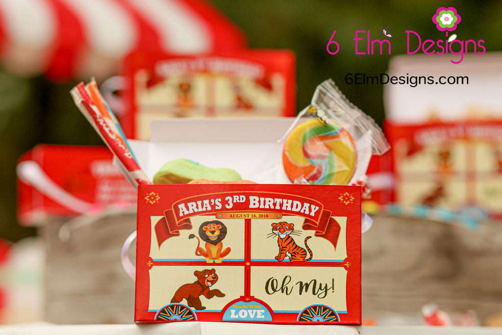 Lions Tigers and Bear Oh My! Animal Cracker Wizard of Oz Themed Party Favor Boxes