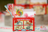 Mommies and Babies Vintage Animal Cracker Favor Boxes, Red
