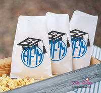 Monogram Graduation Cap Personalized Party Favor Bags
