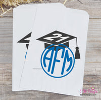 Monogram Graduation Cap Personalized Party Favor Bags