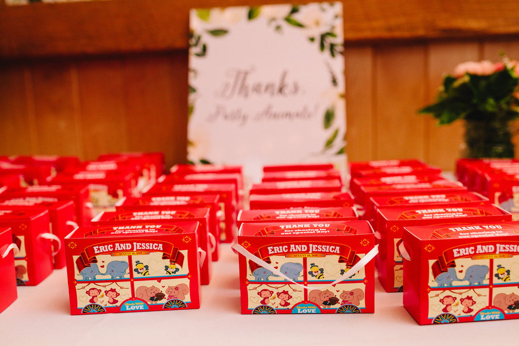 Animal Cracker Boxes Wedding Favors - Animals in Love