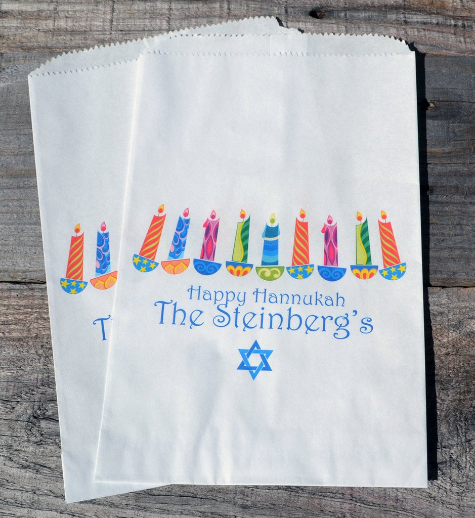 Hanukkah Personalized Goodie Paper Favor Bags