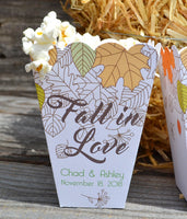 Fall in Love Fall Wedding Favor Popcorn Box
