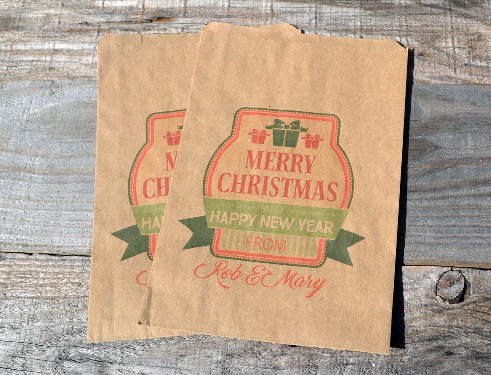 Merry Christmas Candy Bags | Christmas Cookie Bags | Holiday Favor Bag | Smores Kit | Favor Bags | Happy New Year Bag | Candy Bags |