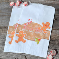 Gingerbread Man Candy Cane Christmas Cookie Bags