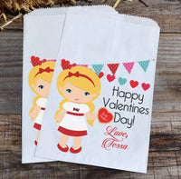 Blonde Girl Personalized Valentines Day Goodie Bags