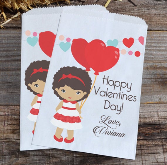 Little Girl Valentines Day Personalized Goodie Bags