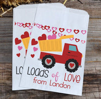 Construction Dump Truck Valentines Day Goodie Bags